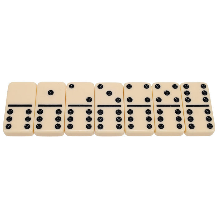 WE Games Double 6 Dominoes - Ivory Tiles with Bag