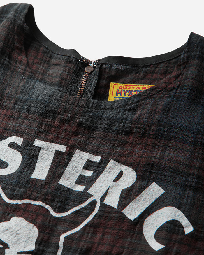 Hysteric Glamour Speak No Evil Checkered Dress Red Dresses Dress Long 01261AO01 54
