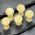 Yellow Calcite Crystal Mushroom Carving