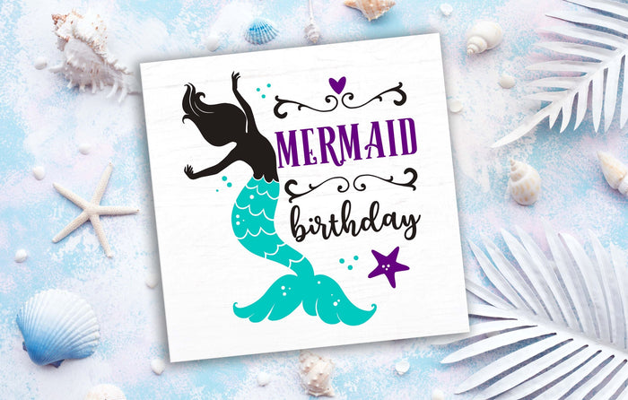 Mermaid Birthday 12" Square