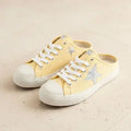 Zoe Star Patch Mule Sneakers Canvas Slip-On Backless Sneaker